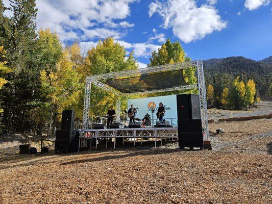 Watching 'Carlos G & Friends' play at the Lee Canyon Fall Festival