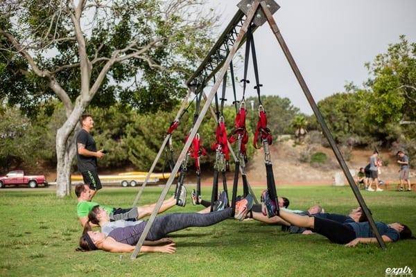 Weekend Warrior Boot Camps at West Mission Bay are always a blast...Busting out Suspension Training for our unique type of Boot Camp.