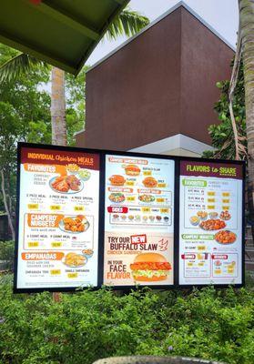 Drive through menu