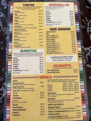 Back menu