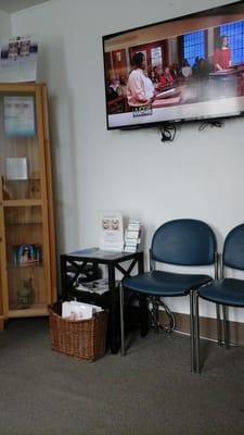 Reception area is larger, but the other seats were filled with patients.