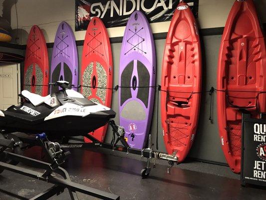 Kayaks Jetske's paddle boards and quad rentals