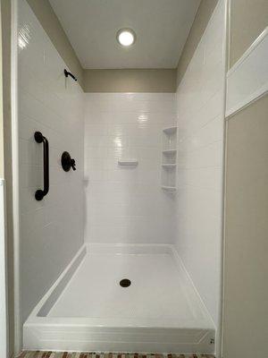 New 42"x48" shower. Glass doors to be added later.