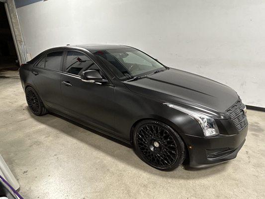 Full satin black wrap, and blackout