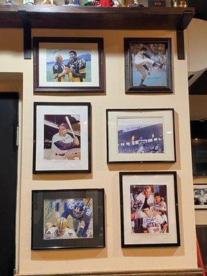 lots of memorabilia on the walls