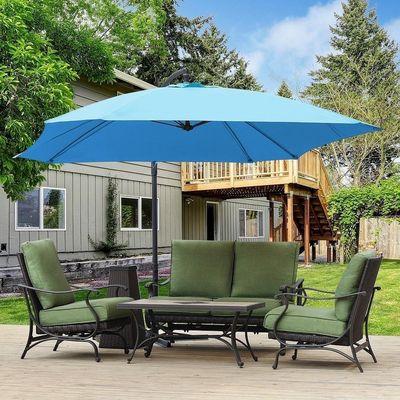 New Blue Off-set Hanging Umbrella 8.9FT Cantilever Umbrella Only! Our price $100. Please text 310-903-2224