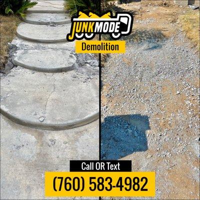 Concrete Breaking, Concrete Demolition, Concrete Removal, Junk Removal / Trash Removal In San Diego. Call or Text  (760) 583-4982