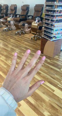 Pink gel manicure