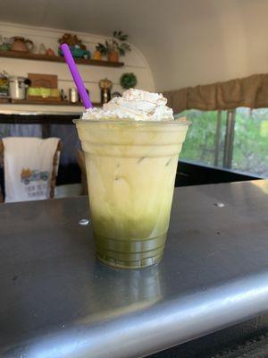 Eggnog Matcha Iced Latte