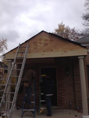 Front Door Overhang construction