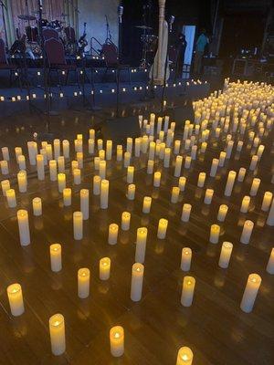 Nice candles in front of the stage