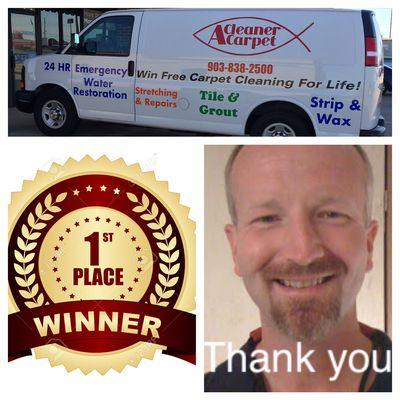 Thanks for voting us as Best Carpet Cleaning Company in Texarkana!