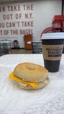 Egg and Cheese on Asiago Parm bagel