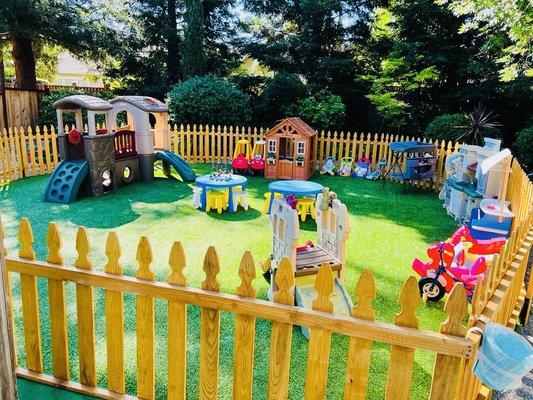 Fenced  Play Area for Toddlers with appropriate outdoor play.