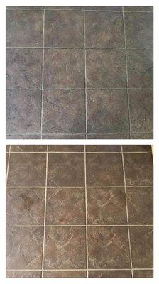 Tile & Grout Cleaning, before & after: