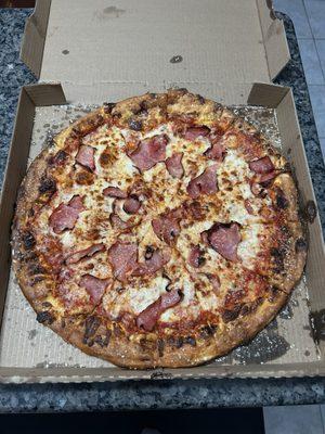 Delicious XL ham pizza