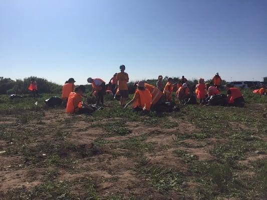 A great afternoon with Family Service Team, protecting native plants at Bolsa Chica Ecological Preserve by pulling weeds.