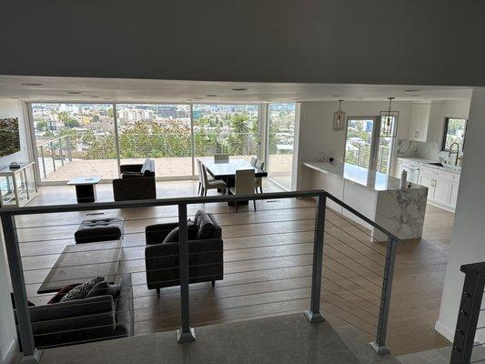 Open concept living room with total facelift, including Fleetwood multi-track sliding door