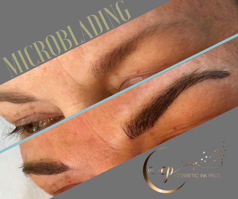 Brown microbladed Eyebrows