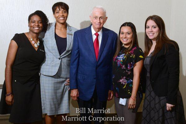 Corporate Event Photography: Bill Marriott with staff members