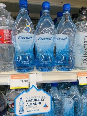 Eternal Water-Naturally Alkaline, Natural Electrolytes Spring Water. Here at Natural Grocers!!