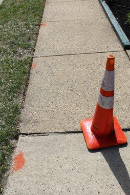 Sidewalk Gap w/Mark Out Paint