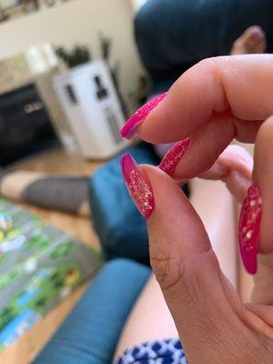 Side of the nails.