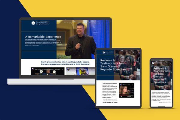 Custom Website design for Motivational Speaker Sam Glenn