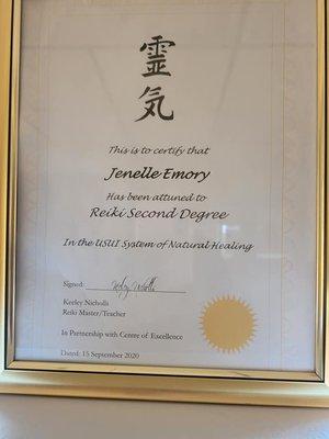 Jenelle is a 2nd degree Reiki Practitioner