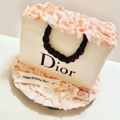 Christian Dior Shopping Bag Inspired Cake