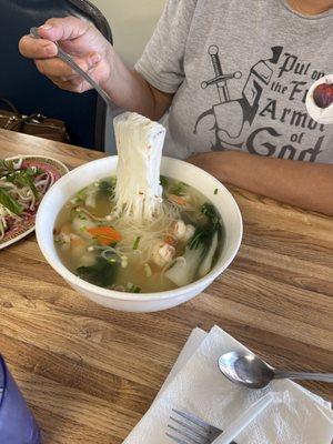 Pho with shrimp