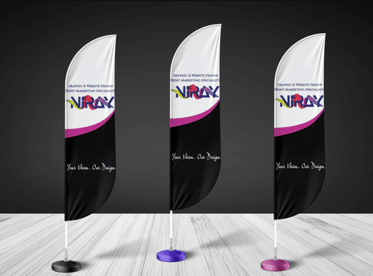 Feather Banner, designed and printed by NIRAY