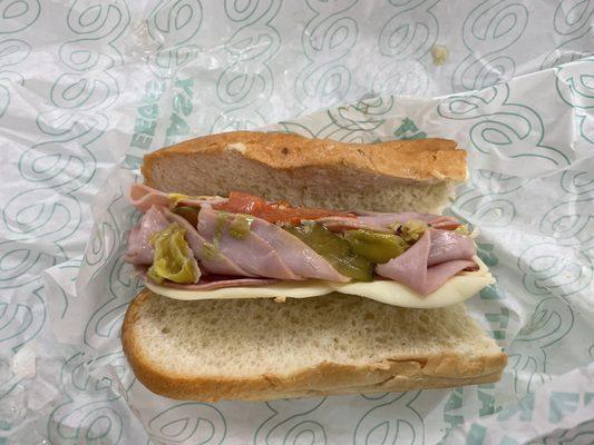 Original Grinder Sandwich prepared dry as a bone.