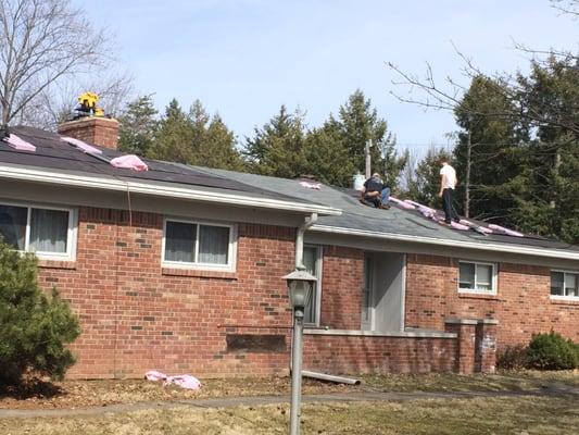 Elite Roofing guys hard at work! Fantastic, Job Elite!!