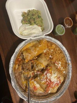 Enchilada and chimichanga