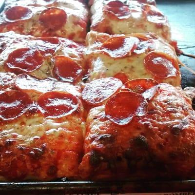 Sicilian Pepperoni. Really light and crispy!