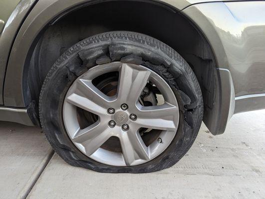 The blowout tire. Yikes!