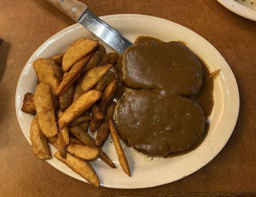 Meatloaf with steak fries