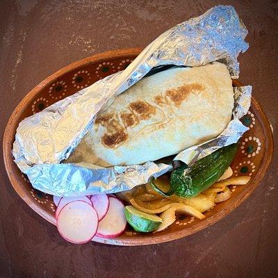 A delicious fish burrito. I recommend this dish!