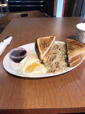 Eggs, home fries, toast