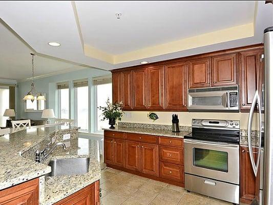 Belmont Towers 301 Kitchen - Oceanfront condo on Boardwalk in Ocean City, MD