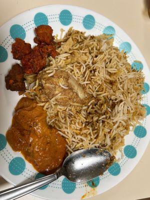 Butter Chicken(Boneless) Curry, Chicken Dum Biryani, Chicken 65.