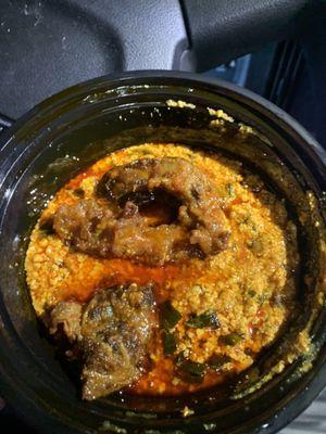 Egusi with Beef to go portion was small