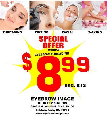 $8.99  Eyebrow Threading (Monday)