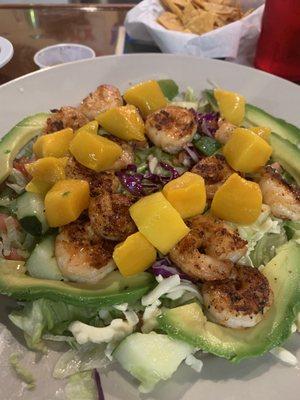 Tropical Salad with shrimp