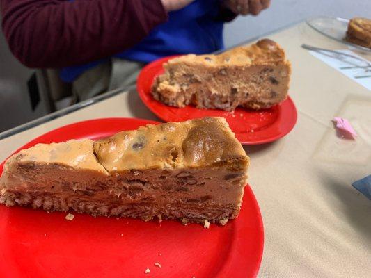 Southen Pecan Cheesecake, using pecan swirl cake as the crust, wow...