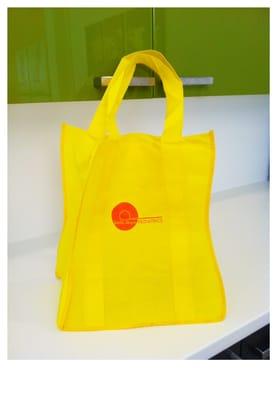 Our recycled shopping bags - Gift for our patients who attended the opening in July 2012