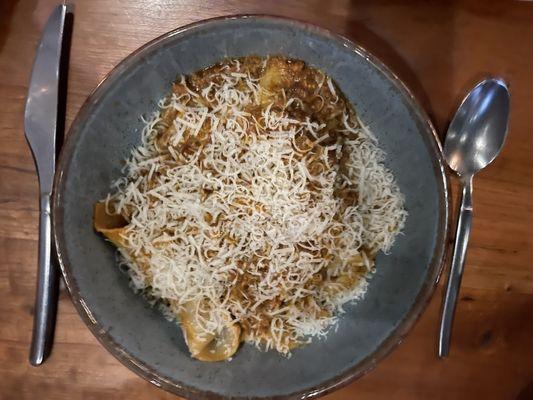 Peppardelle Bolognese, Parmigiano Reggiano. Excellent!