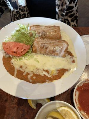 Super chimichanga, chopped beef