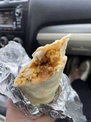 Hatch Valley Green Chile Breakfast Burrito with Chorizo